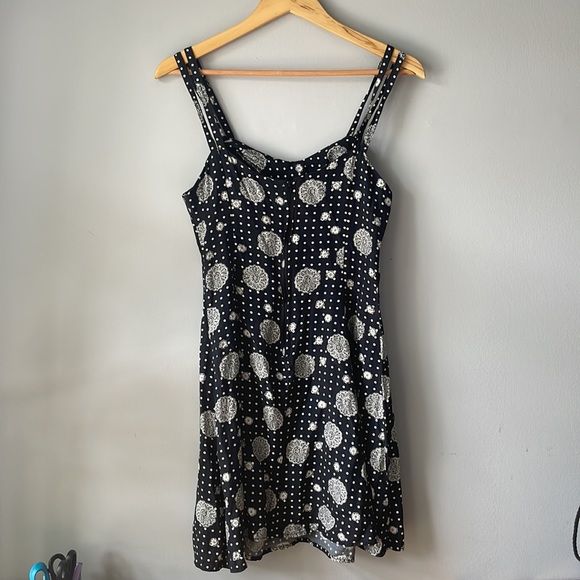 Emblem Dress - Navy/White, skater skirt, S - Picture 4 of 7